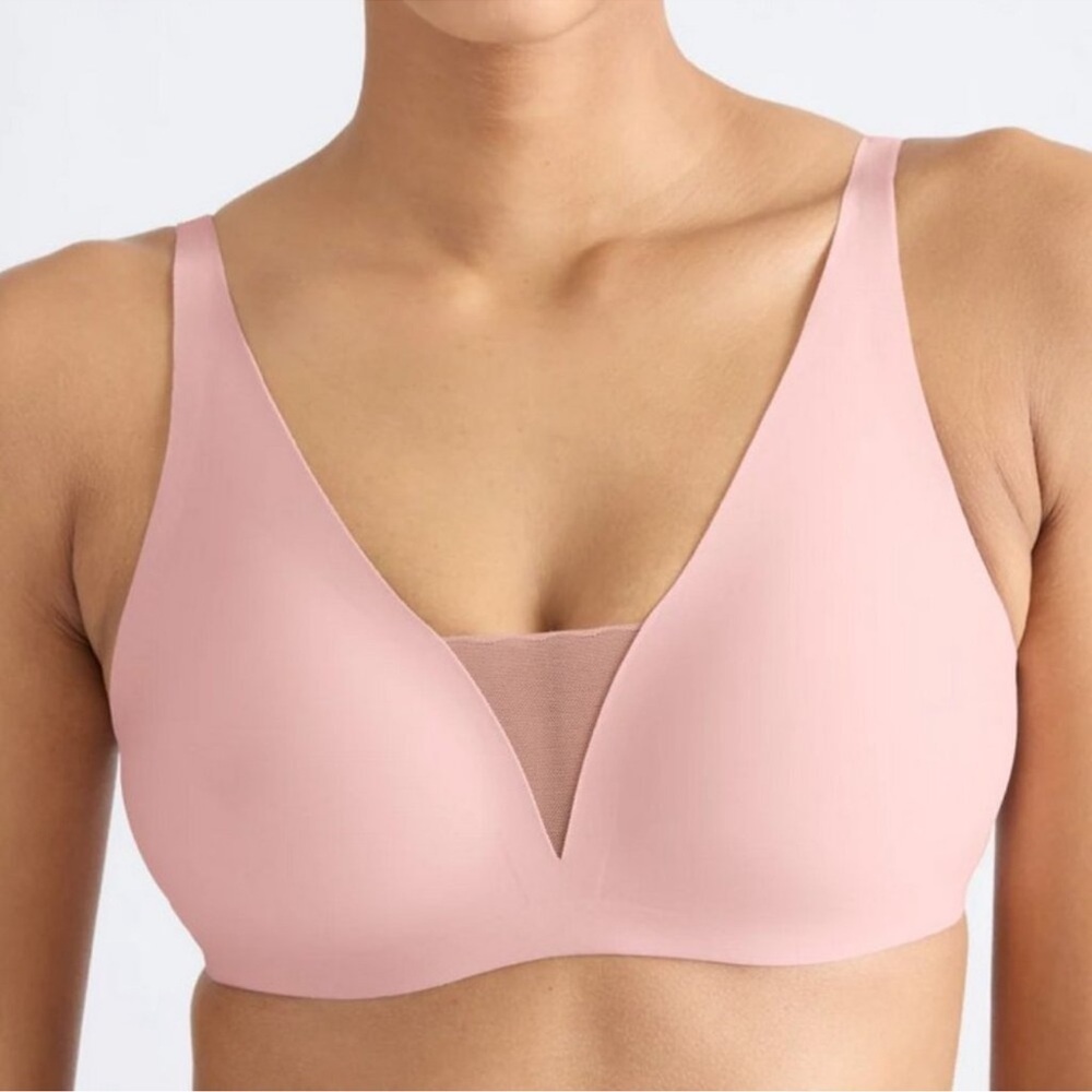 Knix Shadow Mesh T-Shirt Bra Rosewater Blush Pink Wireless Size XXXL++